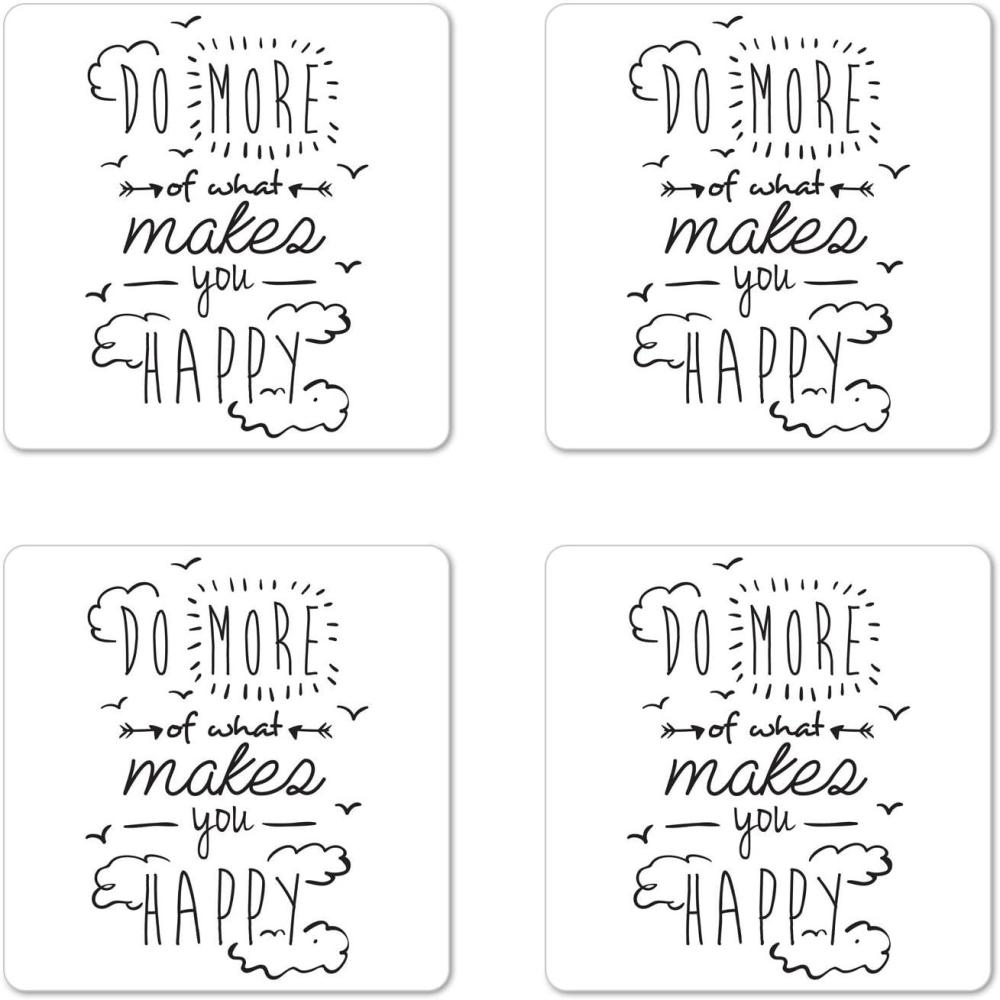 imageAmbesonne Christmas Coaster Set of 4 Retro Style Inspired Noel Slogan with Hanging Baubles on Doodle Grid Frame Print Square Hardboard Gloss Coasters Standard Size Teal BeigeWhite Charcoal