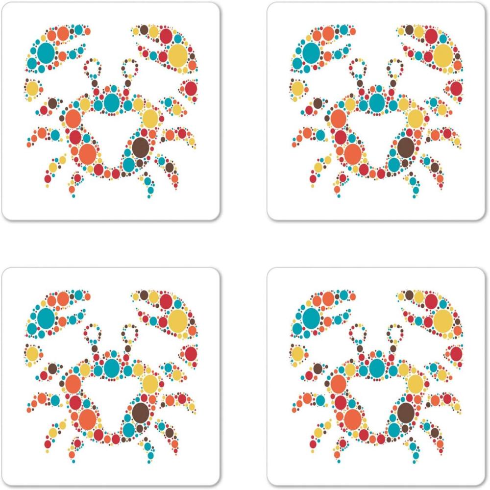 imageAmbesonne Christmas Coaster Set of 4 Retro Style Inspired Noel Slogan with Hanging Baubles on Doodle Grid Frame Print Square Hardboard Gloss Coasters Standard Size Teal BeigeTeal Red