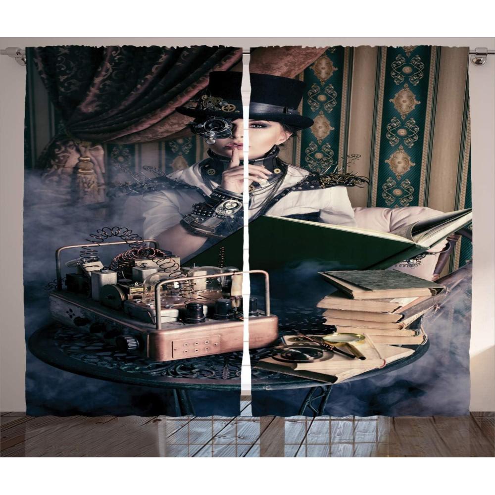 imageAmbesonne Christmas Curtains Classical Christmas Ornaments and Baubles Coniferous Pine Tree Twig Tinsel Print Living Room Bedroom Window Drapes 2 Panel Set 108quot X 90quot Vermilion GreenBrown Teal