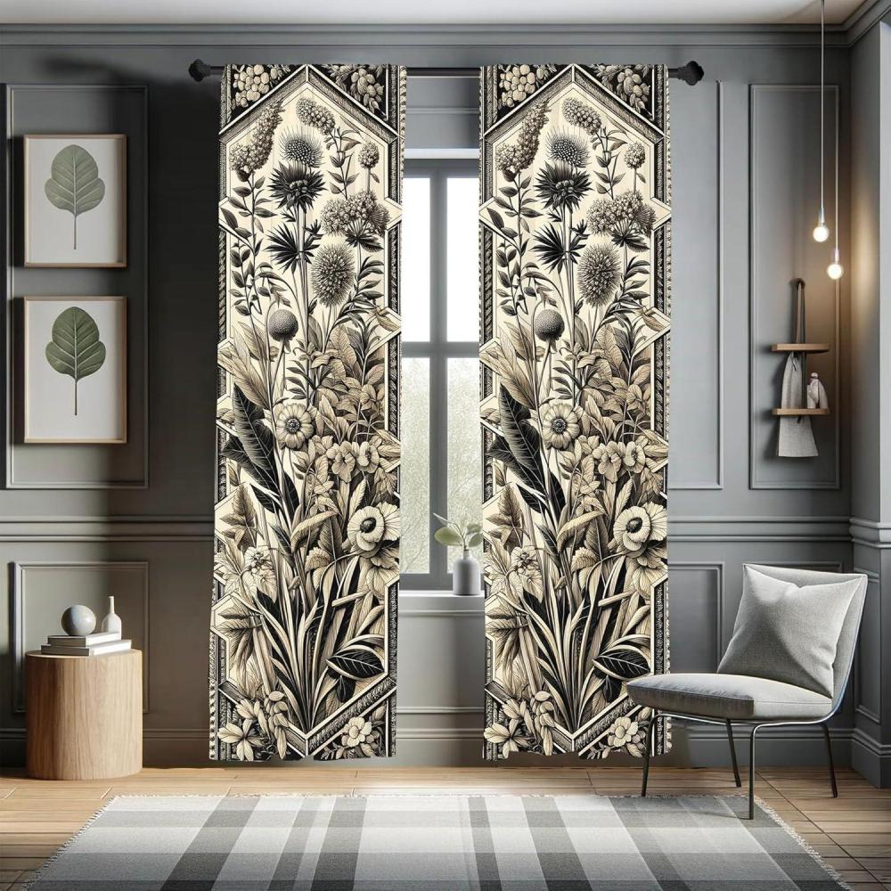 imageAmbesonne Christmas Curtains Tree Branches Spruce Leaves Balls Bells Cones Poinsettia Flowers Mistletoe Berry Window Treatments 2 Panel Set for Living Room Bedroom Pair of 28quot x 63quot Ruby GreenEggshell Dark Grey