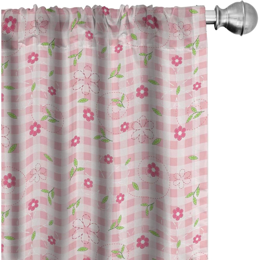 imageAmbesonne Christmas Curtains Tree Branches Spruce Leaves Balls Bells Cones Poinsettia Flowers Mistletoe Berry Window Treatments 2 Panel Set for Living Room Bedroom Pair of 28quot x 63quot Ruby GreenEcru Pink