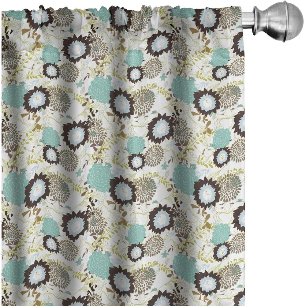 imageAmbesonne Christmas Curtains Tree Branches Spruce Leaves Balls Bells Cones Poinsettia Flowers Mistletoe Berry Window Treatments 2 Panel Set for Living Room Bedroom Pair of 28quot x 63quot Ruby GreenTeal Grey