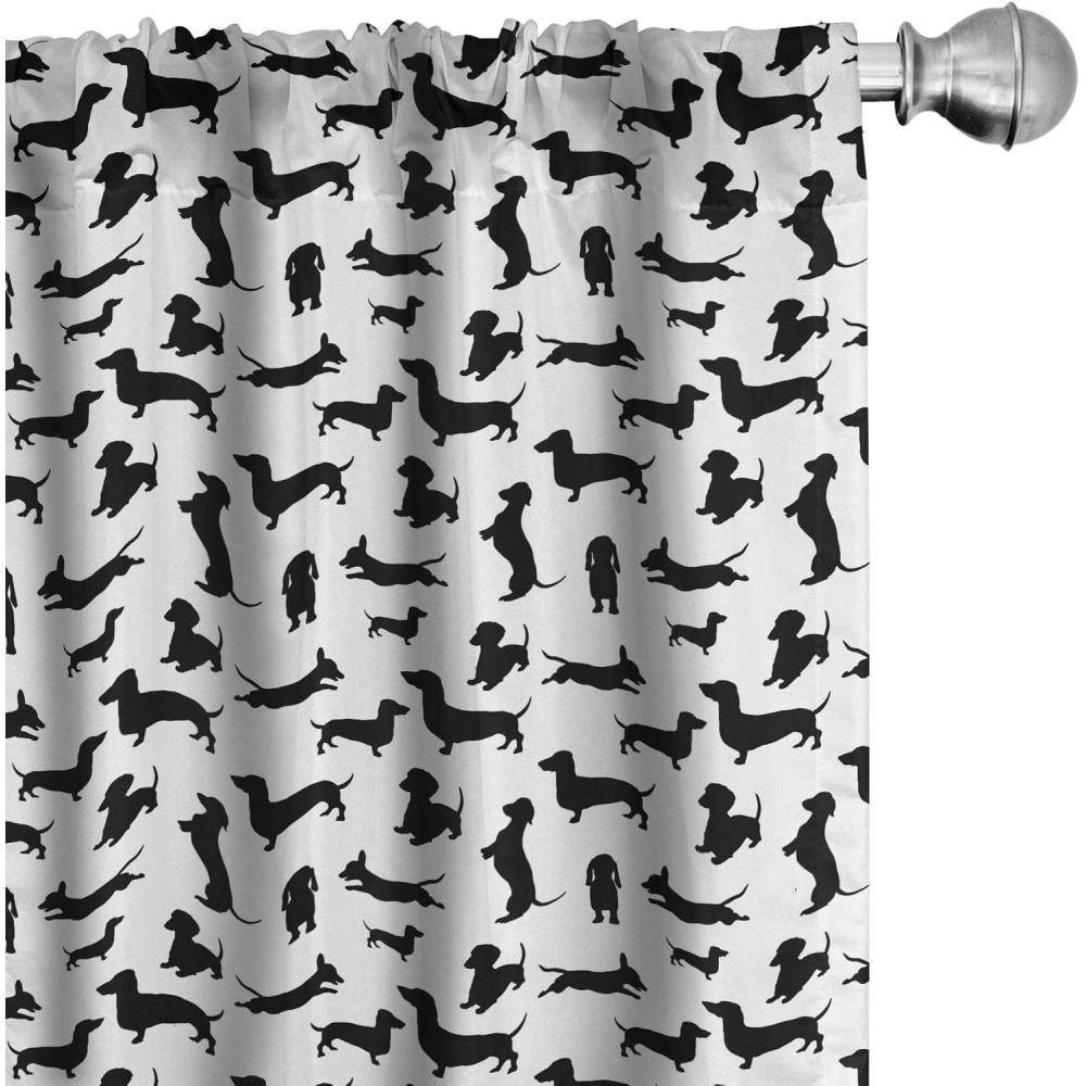 imageAmbesonne Christmas Curtains Tree Branches Spruce Leaves Balls Bells Cones Poinsettia Flowers Mistletoe Berry Window Treatments 2 Panel Set for Living Room Bedroom Pair of 28quot x 63quot Ruby GreenBlack and White