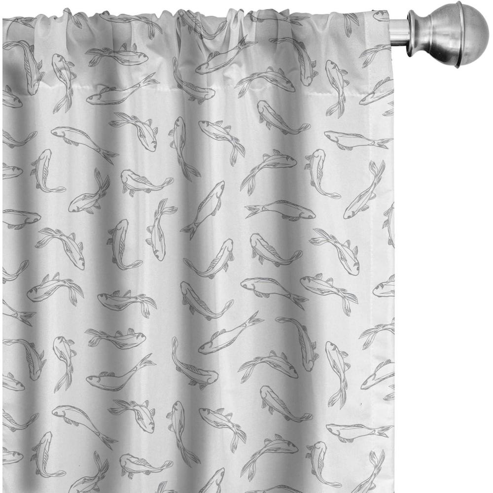 imageAmbesonne Christmas Curtains Tree Branches Spruce Leaves Balls Bells Cones Poinsettia Flowers Mistletoe Berry Window Treatments 2 Panel Set for Living Room Bedroom Pair of 28quot x 63quot Ruby GreenGrey White