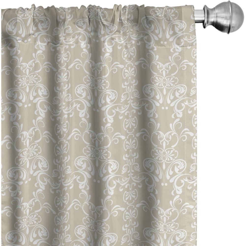 imageAmbesonne Christmas Curtains Tree Branches Spruce Leaves Balls Bells Cones Poinsettia Flowers Mistletoe Berry Window Treatments 2 Panel Set for Living Room Bedroom Pair of 28quot x 63quot Ruby GreenBeige White