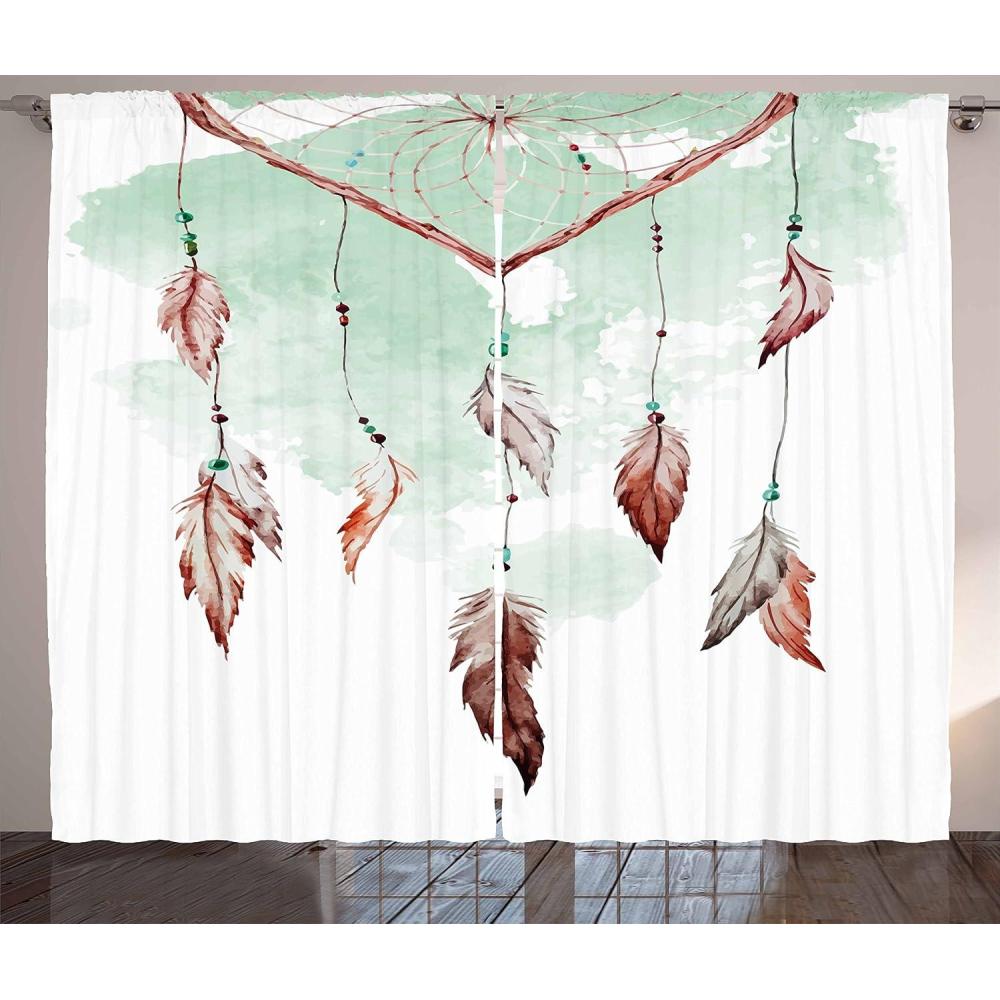 imageAmbesonne Christmas Curtains Wooden Rustic Log Cottage Scenery in The Winter Season Warm Moonlight Living Room Bedroom Window Drapes 2 Panel Set 108 X 84 White NavyGreen Brown
