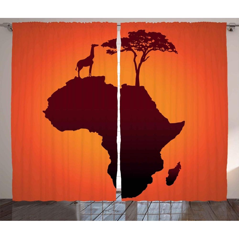 imageAmbesonne Christmas Curtains Wooden Rustic Log Cottage Scenery in The Winter Season Warm Moonlight Living Room Bedroom Window Drapes 2 Panel Set 108 X 84 White NavyOrange Brown