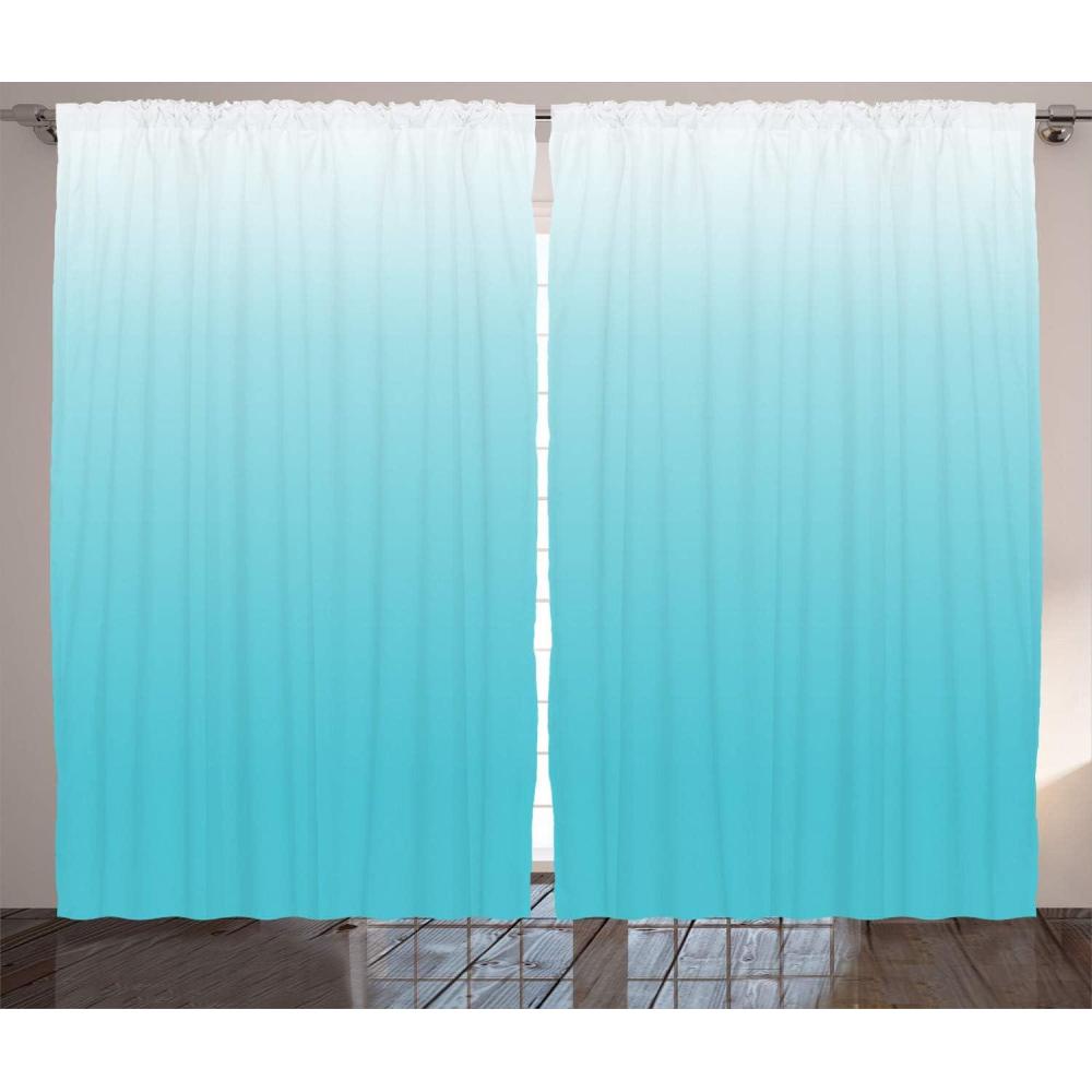 imageAmbesonne Christmas Curtains Wooden Rustic Log Cottage Scenery in The Winter Season Warm Moonlight Living Room Bedroom Window Drapes 2 Panel Set 108 X 84 White NavyTurquoise White