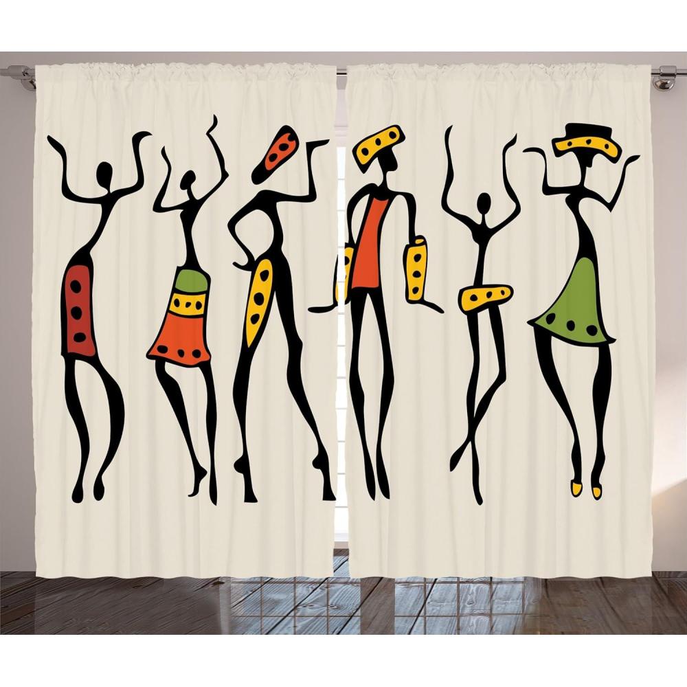 imageAmbesonne Christmas Curtains Wooden Rustic Log Cottage Scenery in The Winter Season Warm Moonlight Living Room Bedroom Window Drapes 2 Panel Set 108 X 84 White NavyCream Black
