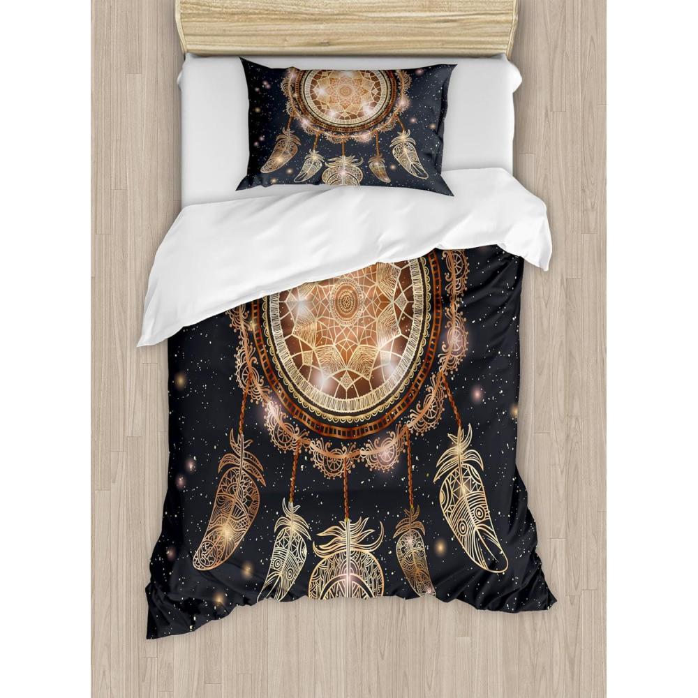 imageAmbesonne Christmas Duvet Cover Set Floral Winter Red Bird Hat and Scarf on Blooming Tree Nature Inspired Decorative 3 Piece Bedding Set with 2 Pillow Shams Queen Size Burgundy GreenDark Grey