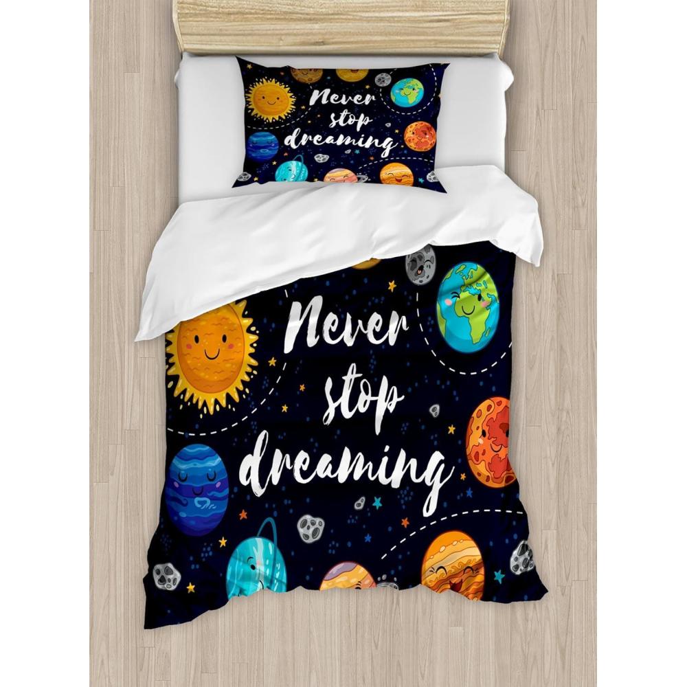imageAmbesonne Christmas Duvet Cover Set Floral Winter Red Bird Hat and Scarf on Blooming Tree Nature Inspired Decorative 3 Piece Bedding Set with 2 Pillow Shams Queen Size Burgundy GreenNavy Orange