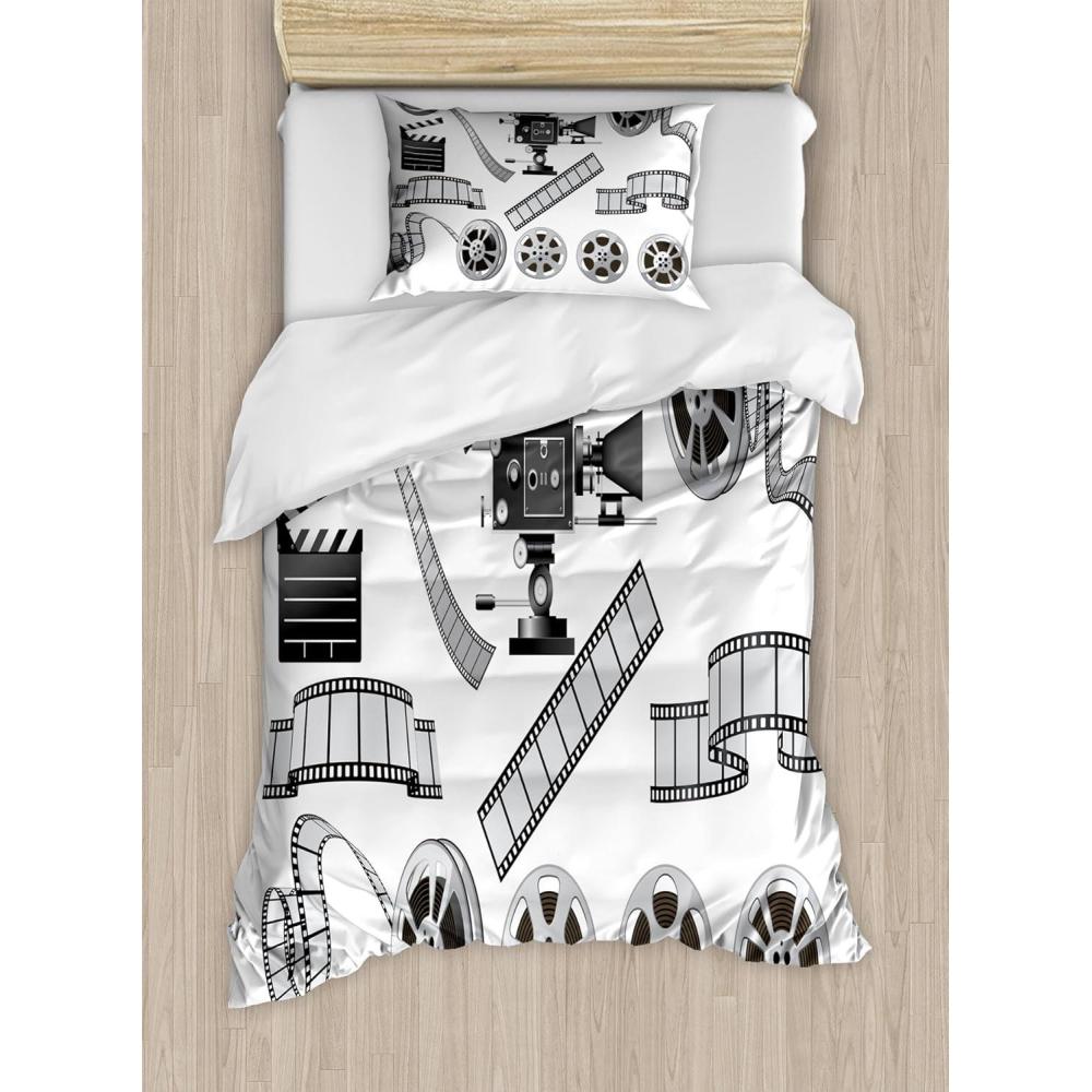 imageAmbesonne Christmas Duvet Cover Set Watercolor Christmas Theme Fir Trees Abstract Silhouettes Illustration Decorative 3 Piece Bedding Set with 2 Pillow Shams Queen Size Green SeafoamBlack Grey