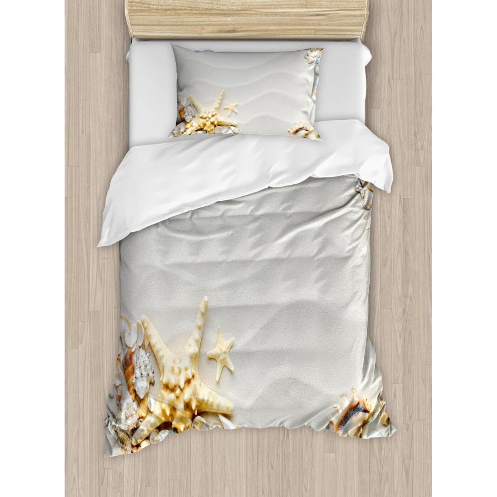 imageAmbesonne Christmas Duvet Cover Set Watercolor Christmas Theme Fir Trees Abstract Silhouettes Illustration Decorative 3 Piece Bedding Set with 2 Pillow Shams Queen Size Green SeafoamWhite Coral