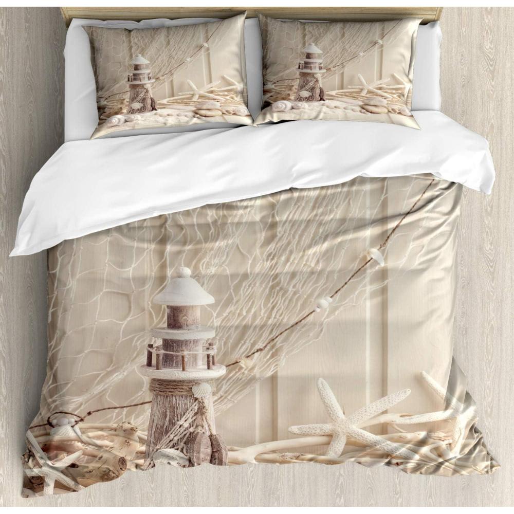 imageAmbesonne Christmas Duvet Cover Set Watercolor Christmas Theme Fir Trees Abstract Silhouettes Illustration Decorative 3 Piece Bedding Set with 2 Pillow Shams Queen Size Green SeafoamBeige Cream