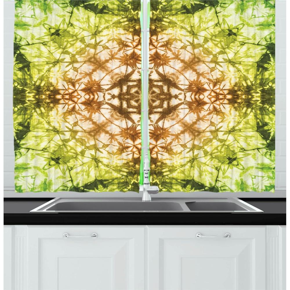imageAmbesonne Christmas Kitchen Curtains Taste of Xmas Season Frame Gingerbread Cookies and Biscuits Window Drapes 2 Panel Set for Kitchen Cafe Decor 55quot x 39quot Brown GreenGreen Brown