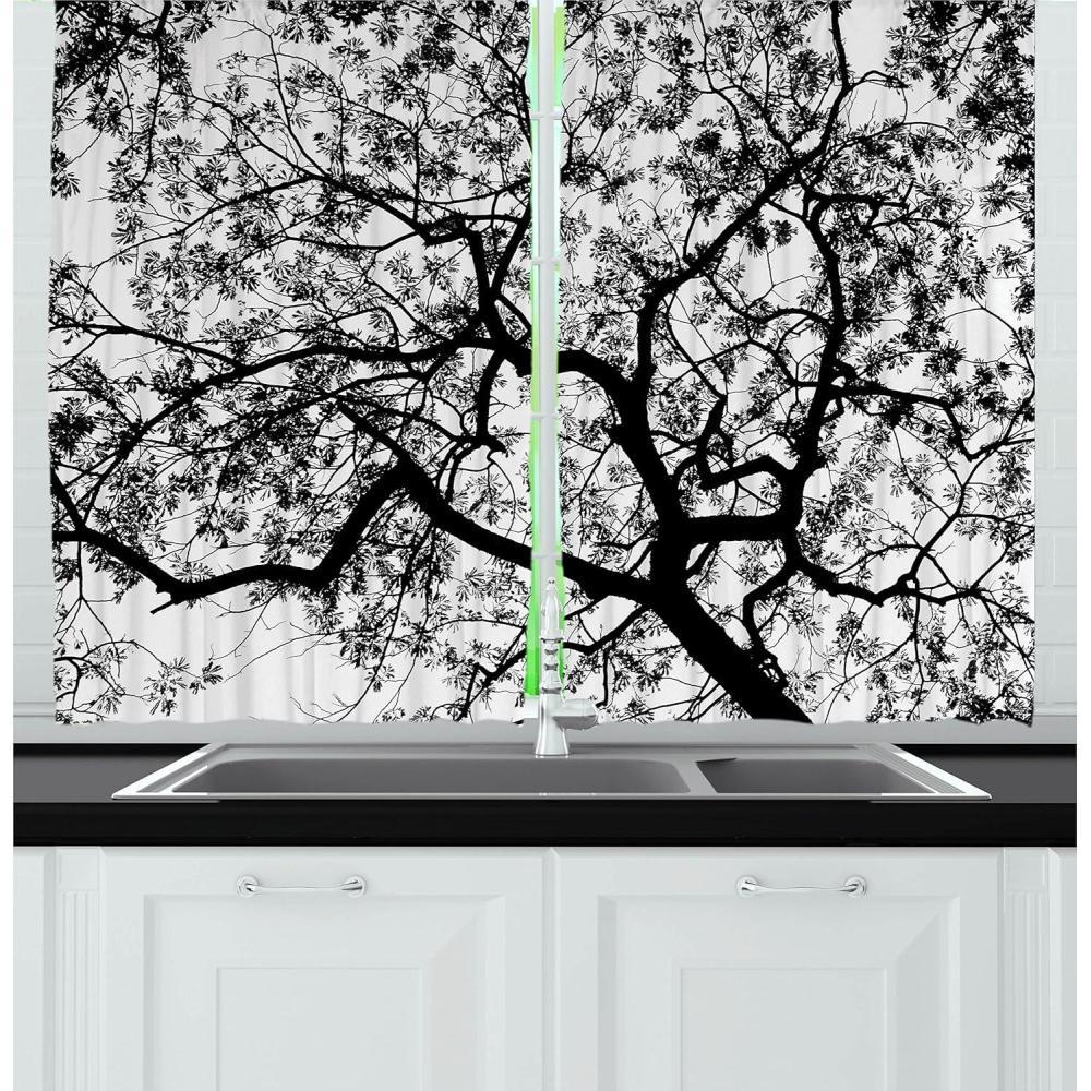 imageAmbesonne Christmas Kitchen Curtains Taste of Xmas Season Frame Gingerbread Cookies and Biscuits Window Drapes 2 Panel Set for Kitchen Cafe Decor 55quot x 39quot Brown GreenBlack and White