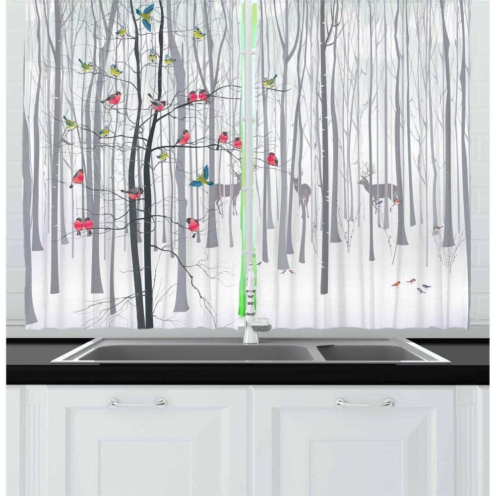 imageAmbesonne Christmas Kitchen Curtains Taste of Xmas Season Frame Gingerbread Cookies and Biscuits Window Drapes 2 Panel Set for Kitchen Cafe Decor 55quot x 39quot Brown GreenGrey Dimgrey