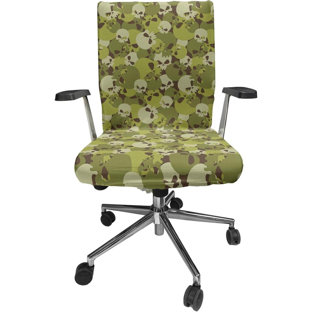 imageAmbesonne Christmas Office Chair Cover Colorful Christmas Balls Different Retro Pattern Holiday Celebration Stretchable Decorative Universal Size High Back Printed Slipcover Blue Grey Purple YellowGreen Beige