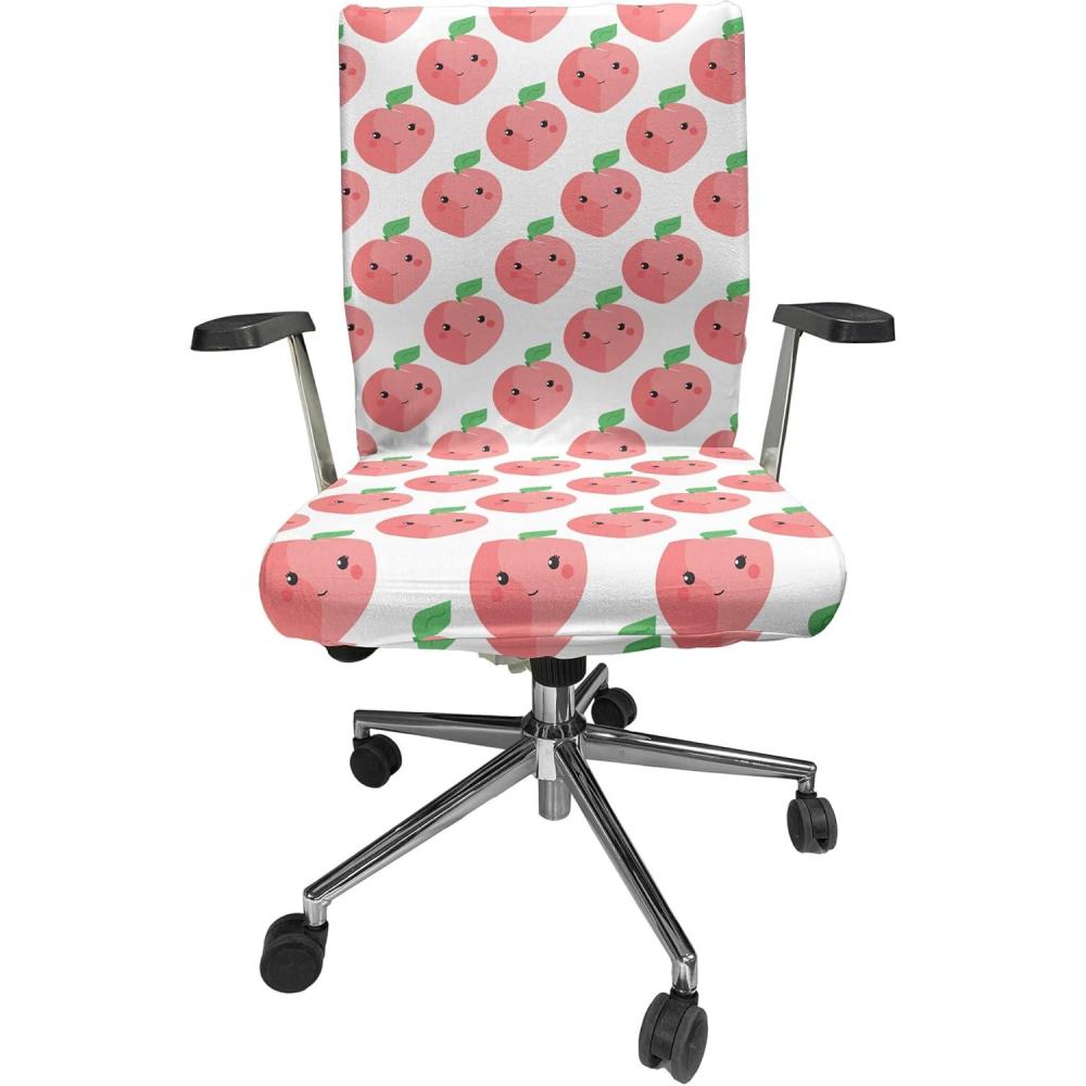 imageAmbesonne Christmas Office Chair Cover Colorful Christmas Balls Different Retro Pattern Holiday Celebration Stretchable Decorative Universal Size High Back Printed Slipcover Blue Grey Purple YellowPink White