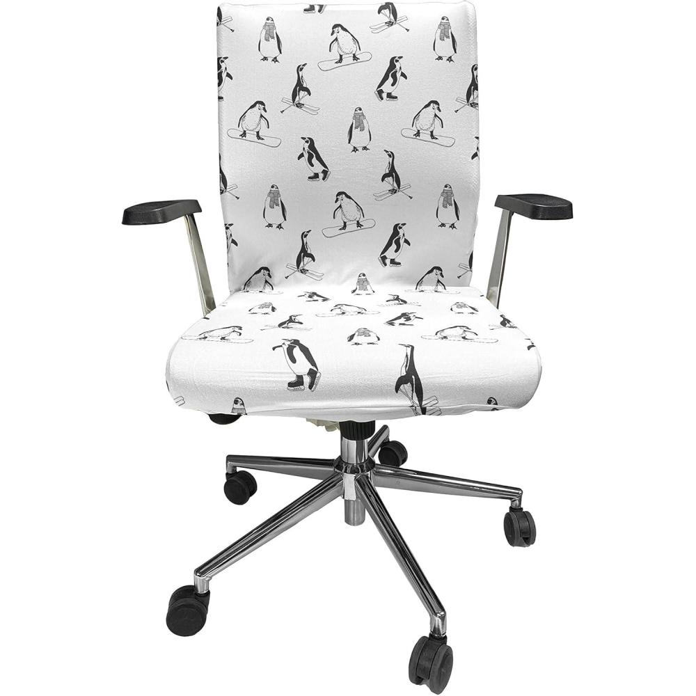 imageAmbesonne Christmas Office Chair Cover Colorful Christmas Balls Different Retro Pattern Holiday Celebration Stretchable Decorative Universal Size High Back Printed Slipcover Blue Grey Purple YellowWhite Black