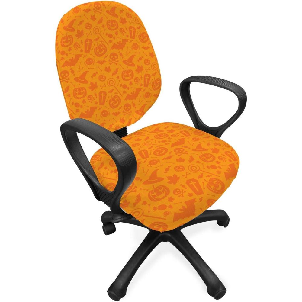 imageAmbesonne Christmas Office Chair Cover Colorful Christmas Balls Different Retro Pattern Holiday Celebration Stretchable Decorative Universal Size High Back Printed Slipcover Blue Grey Purple YellowOrange