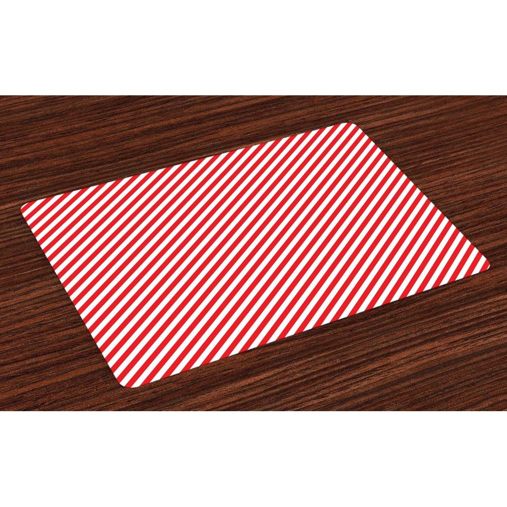 imageAmbesonne Christmas Place Mats Set of 8 Christmas at Countryside Theme Rustic Home Wooden Planks Borders Natural Design Washable Fabric Placemats for Dining Table Placemat 8 pcs Umber GreenOrange and White