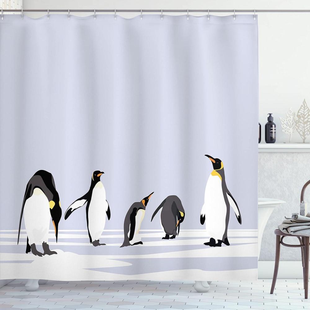 imageAmbesonne Christmas Shower Curtain Nautical Elements Sea Life Theme with Noel Tree Winter Season Cloth Fabric Bathroom Decor Set with Hooks 69quot W x 70quot L Beige CreamWhite Lilac