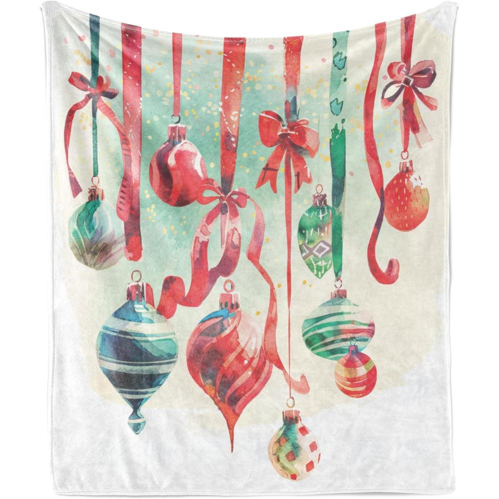 imageAmbesonne Christmas Throw Blanket Xmas Eve Starry Night in Snowy Town with Starry Sky Reindeer and Moon Flannel Fleece Accent Piece Soft Couch Cover for Adults 70quot x 90quot Cocoa Dark Slate BlueDark Coral Green Blue