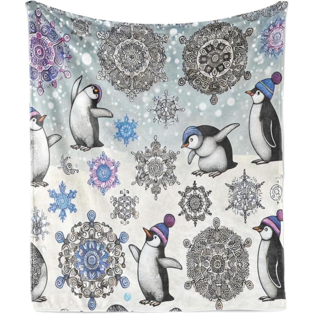 imageAmbesonne Christmas Throw Blanket Xmas Eve Starry Night in Snowy Town with Starry Sky Reindeer and Moon Flannel Fleece Accent Piece Soft Couch Cover for Adults 70quot x 90quot Cocoa Dark Slate BlueIvory Violet Blue