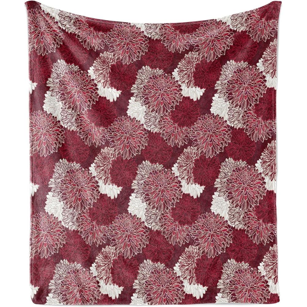 imageAmbesonne Christmas Throw Blanket Xmas Eve Starry Night in Snowy Town with Starry Sky Reindeer and Moon Flannel Fleece Accent Piece Soft Couch Cover for Adults 70quot x 90quot Cocoa Dark Slate BlueMaroon White