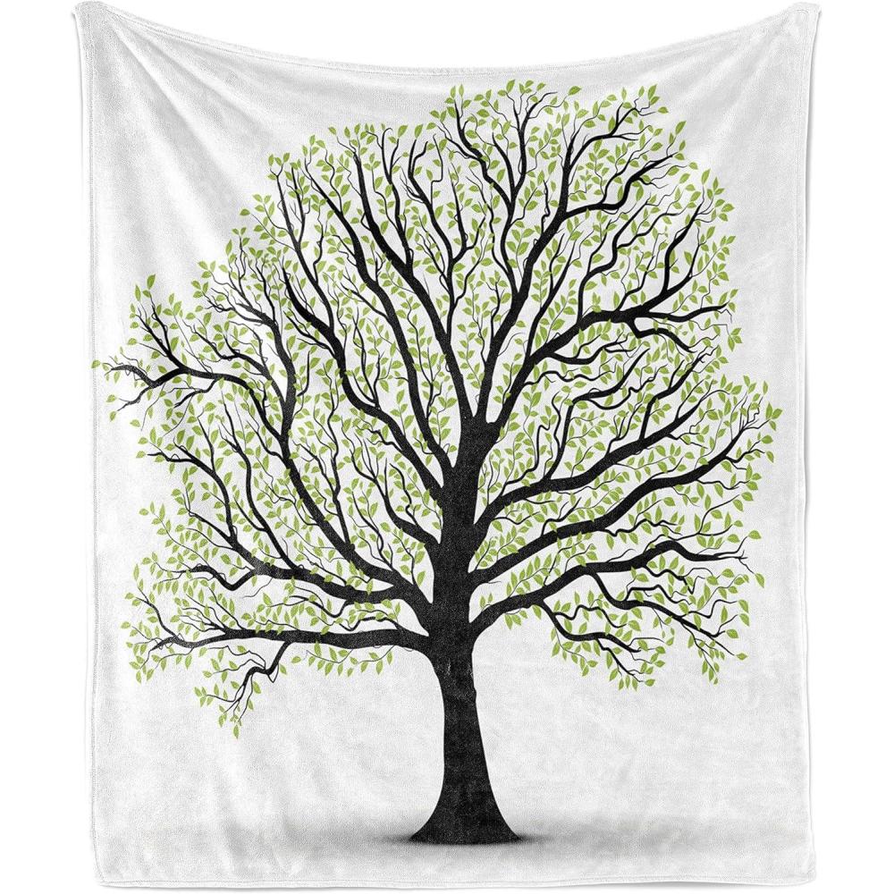 imageAmbesonne Christmas Throw Blanket Xmas Eve Starry Night in Snowy Town with Starry Sky Reindeer and Moon Flannel Fleece Accent Piece Soft Couch Cover for Adults 70quot x 90quot Cocoa Dark Slate BlueWhite and Black