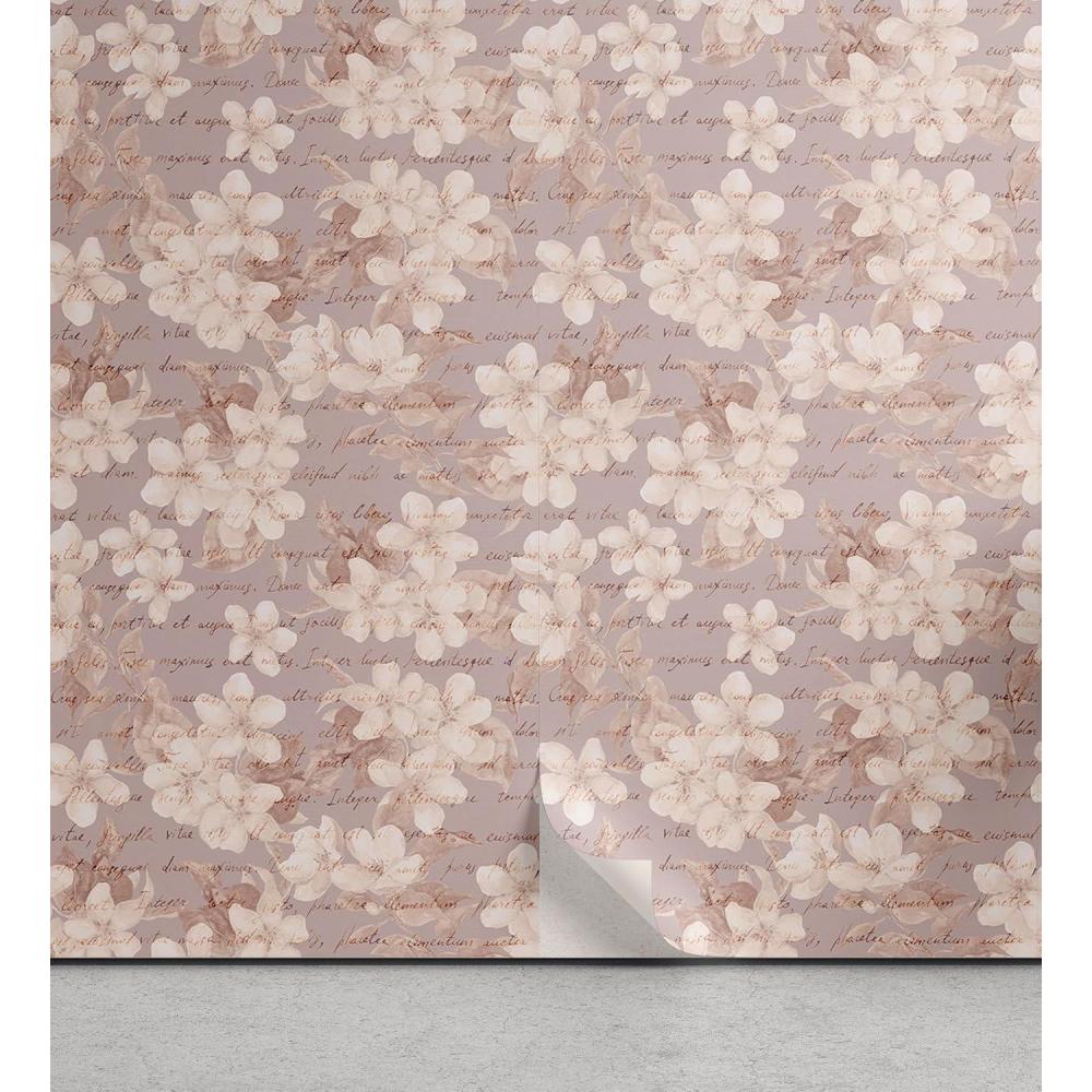 imageAmbesonne Coffee Peel ampamp Stick Wallpaper for Home Sepia Tones Old Newspaper Print with Lettering on it Beverage Love SelfAdhesive Living Room Kitchen Accent 13quot x 36quot Tan Umber and Dark BrownGrey Pink Pale Eggshell