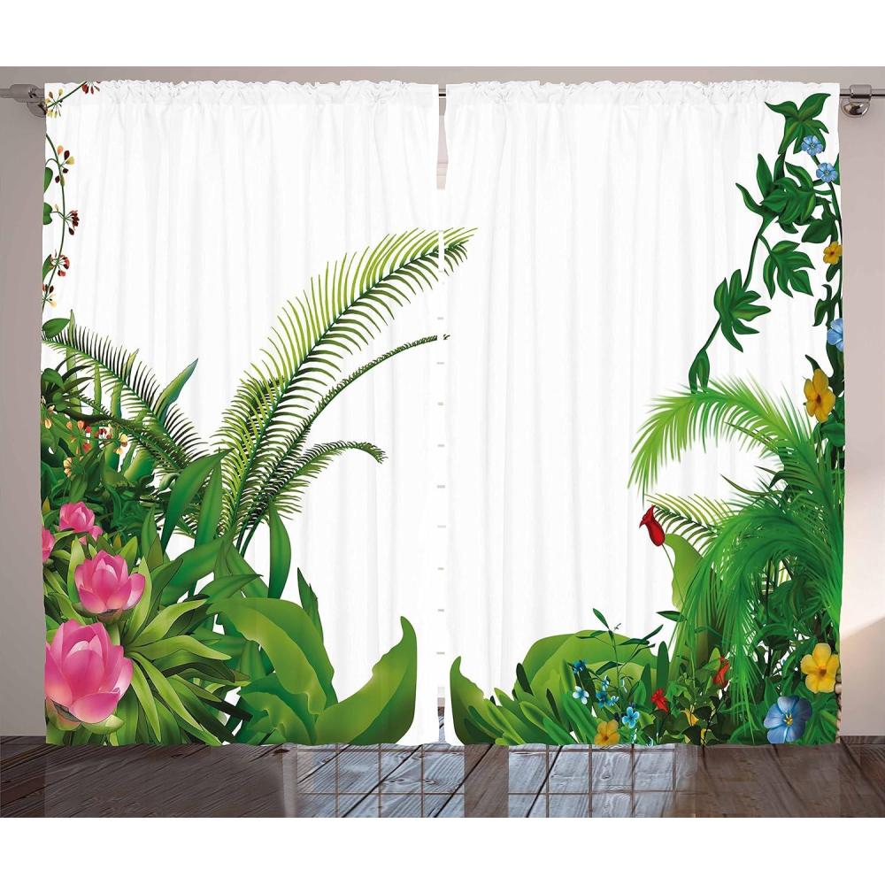 imageAmbesonne Grey and White Curtains Grunge Brick Wall Background Urban Architecture Building Modern City Life Graphic Living Room Bedroom Window Drapes 2 Panel Set 108quot X 108quot Shades of GreyGreen and White