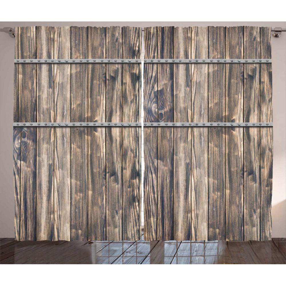 imageAmbesonne Grey and White Curtains Grunge Brick Wall Background Urban Architecture Building Modern City Life Graphic Living Room Bedroom Window Drapes 2 Panel Set 108quot X 108quot Shades of GreyBrown Grey