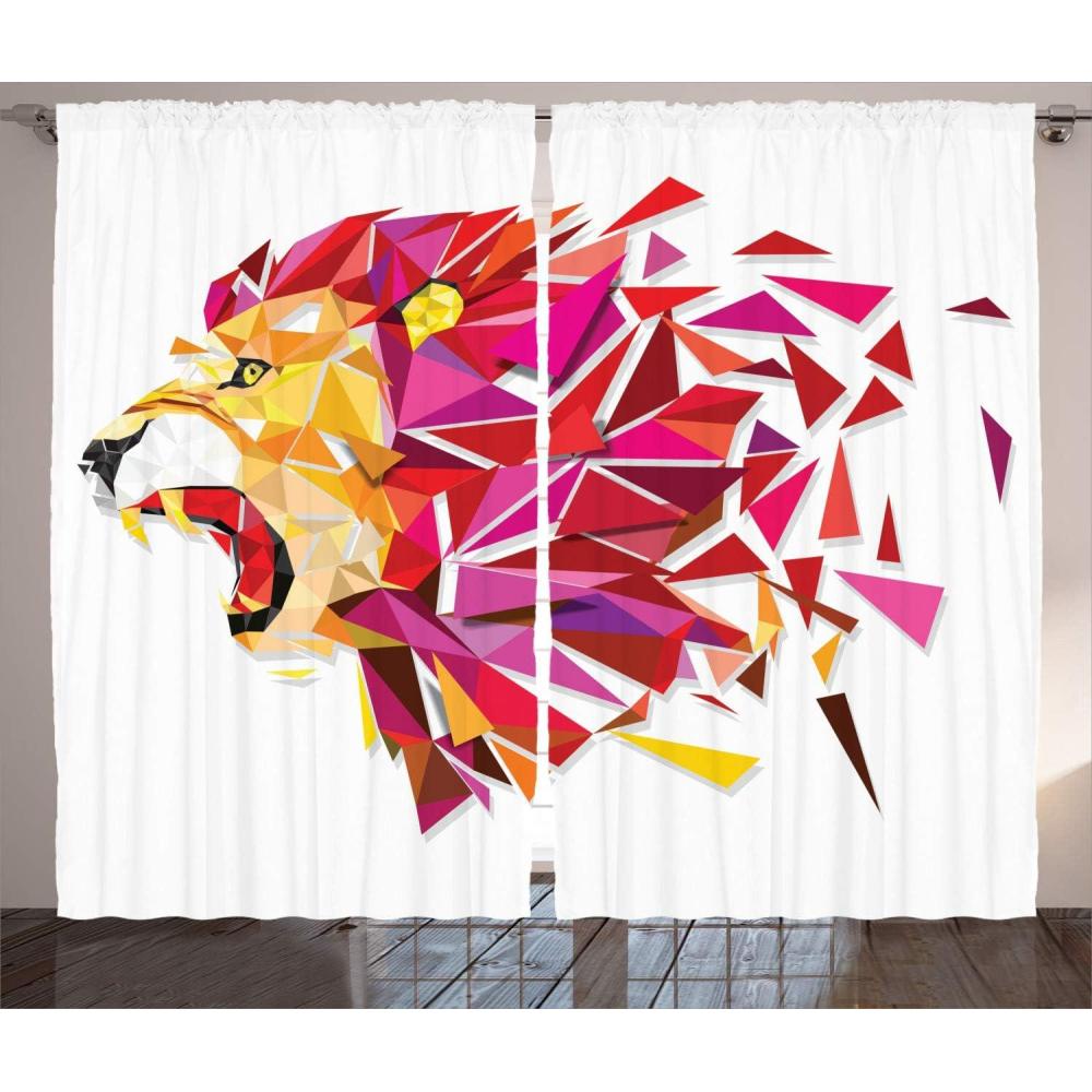 imageAmbesonne Grey and White Curtains Grunge Brick Wall Background Urban Architecture Building Modern City Life Graphic Living Room Bedroom Window Drapes 2 Panel Set 108quot X 108quot Shades of GreyPink Multicolor