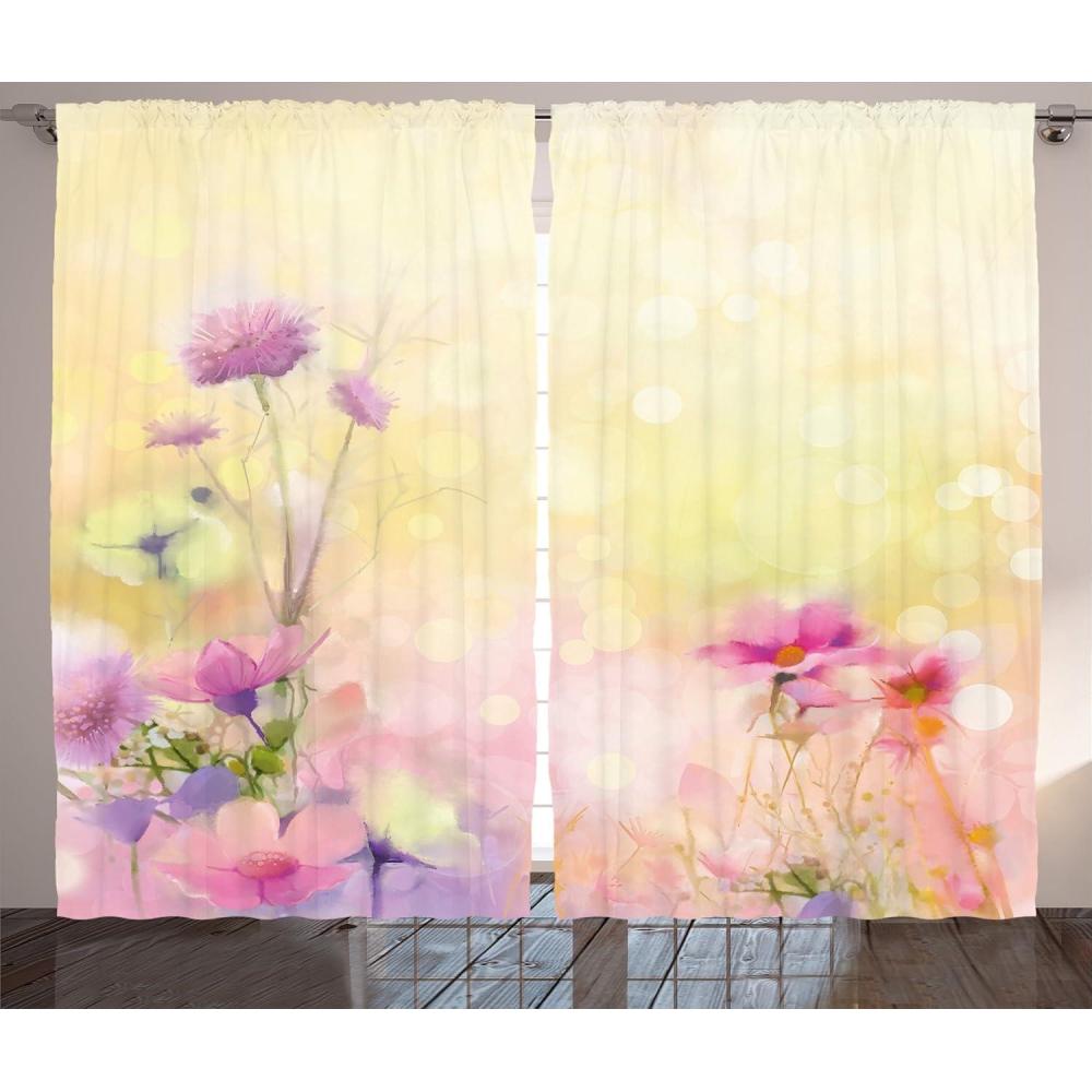 imageAmbesonne Grey and White Curtains Grunge Brick Wall Background Urban Architecture Building Modern City Life Graphic Living Room Bedroom Window Drapes 2 Panel Set 108quot X 108quot Shades of GreyYellow Pink