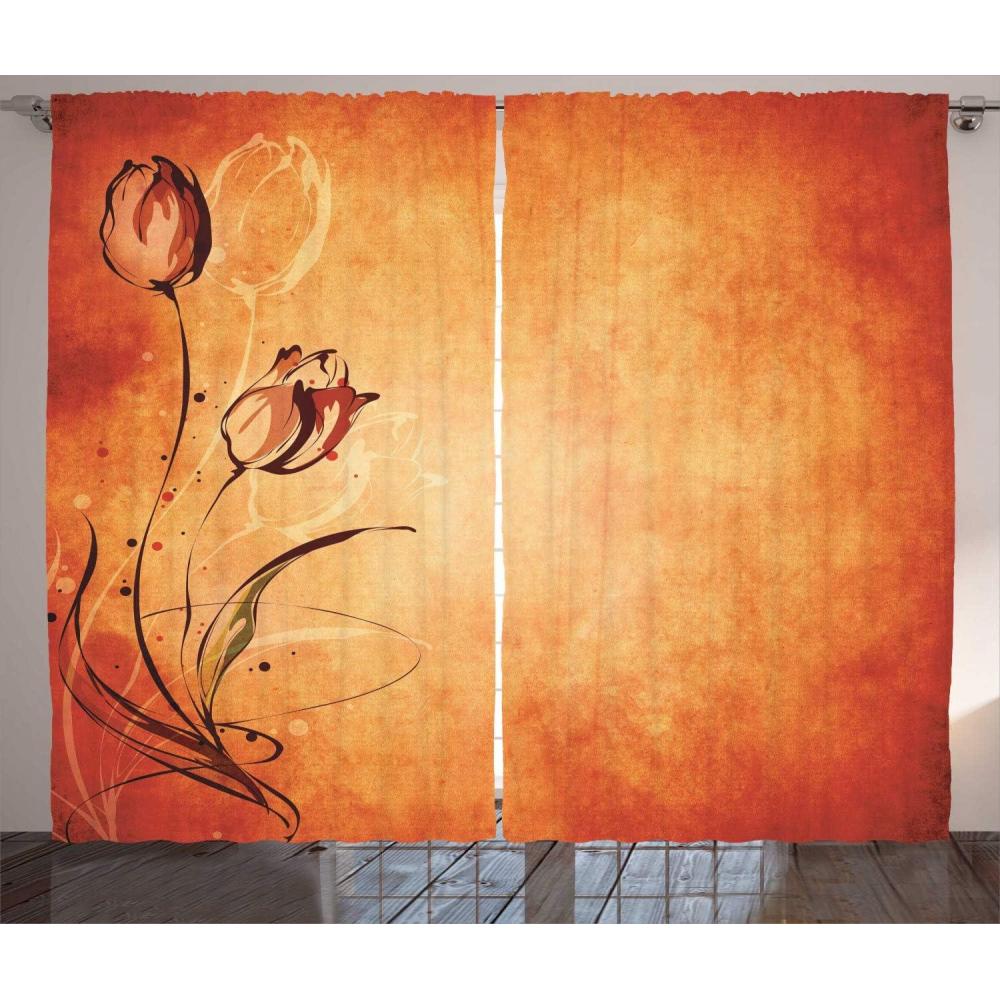 imageAmbesonne Grey and White Curtains Grunge Brick Wall Background Urban Architecture Building Modern City Life Graphic Living Room Bedroom Window Drapes 2 Panel Set 108quot X 108quot Shades of GreyOrange Mustard