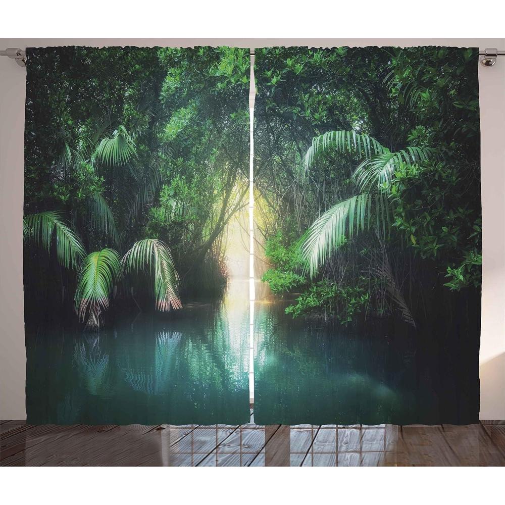 imageAmbesonne Grey and White Curtains Grunge Brick Wall Background Urban Architecture Building Modern City Life Graphic Living Room Bedroom Window Drapes 2 Panel Set 108quot X 108quot Shades of GreyGreen Teal
