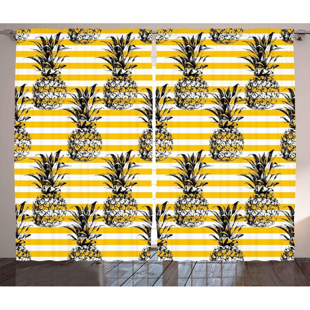 imageAmbesonne Grey and White Curtains Grunge Brick Wall Background Urban Architecture Building Modern City Life Graphic Living Room Bedroom Window Drapes 2 Panel Set 108quot X 108quot Shades of GreyYellow Black