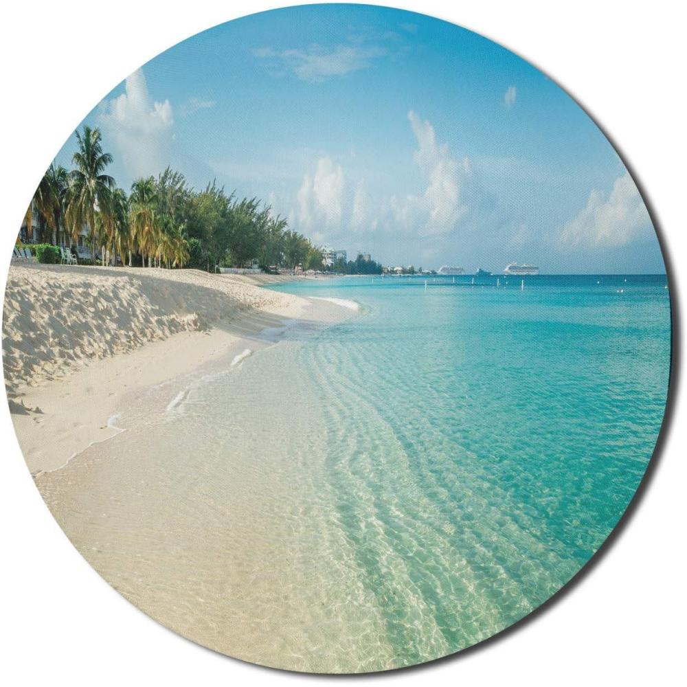 imageAmbesonne Island Computer Mouse Pad White Coral Sand Seven Mile Beach in Grand Cayman Island Art Print Rectangle NonSlip Rubber Mousepad Large 31quot x 12quot Gaming Size Sky Blue and Brown BlackSky Blue and Brown Black