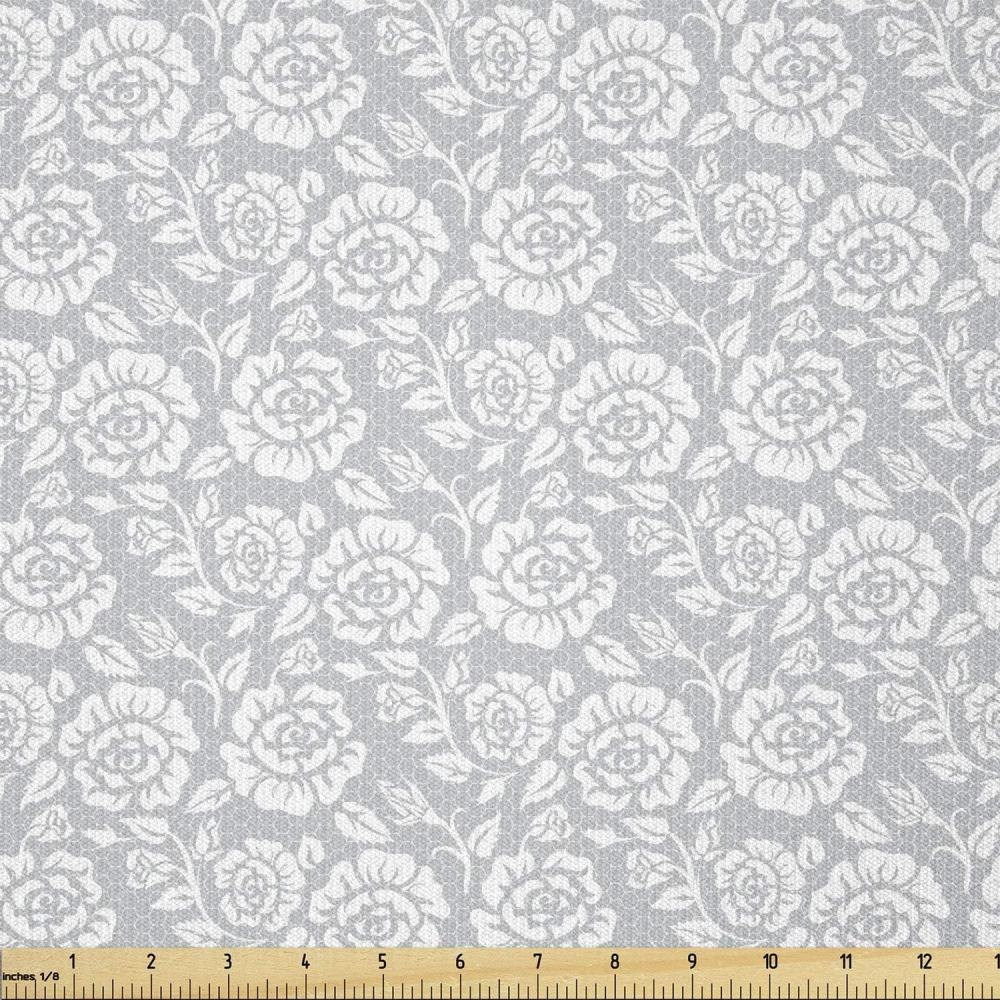 imageAmbesonne Mid Century Fabric by The Yard Abstract Christmas Holiday Tree Illustrations Inspired by The Fifties Decorative Fabric for Upholstery and Home Accents 3 Yards Black YellowGrey White