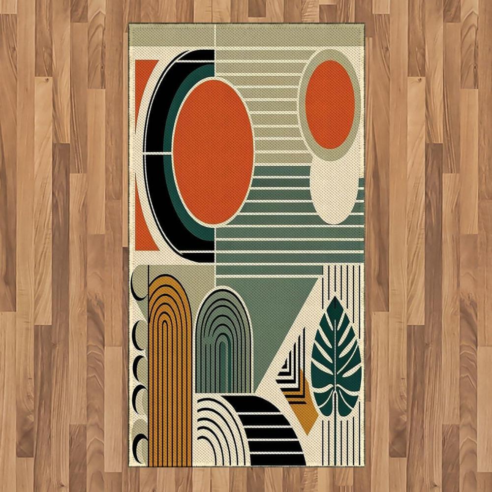 imageAmbesonne Monstera Area Rug Abstract Modern Minimalist Watercolor Floral Arrangement Neutral Tones Flat Woven Accent Rug for Living Room Bedroom Dining Room 4 X 5 7quot Pale Sage Green BlushBurnt Orange Pale Khaki