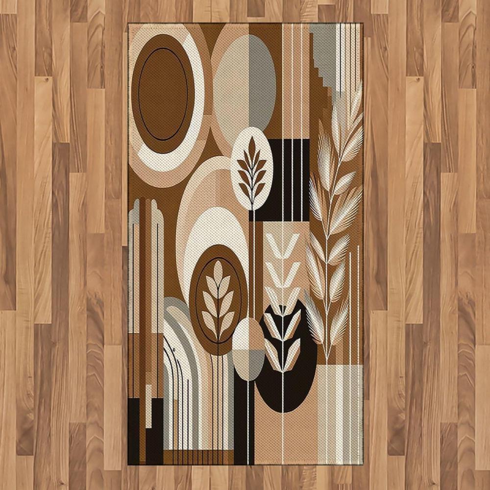 imageAmbesonne Monstera Area Rug Abstract Modern Minimalist Watercolor Floral Arrangement Neutral Tones Flat Woven Accent Rug for Living Room Bedroom Dining Room 4 X 5 7quot Pale Sage Green BlushDark Cocoa Pale Brown