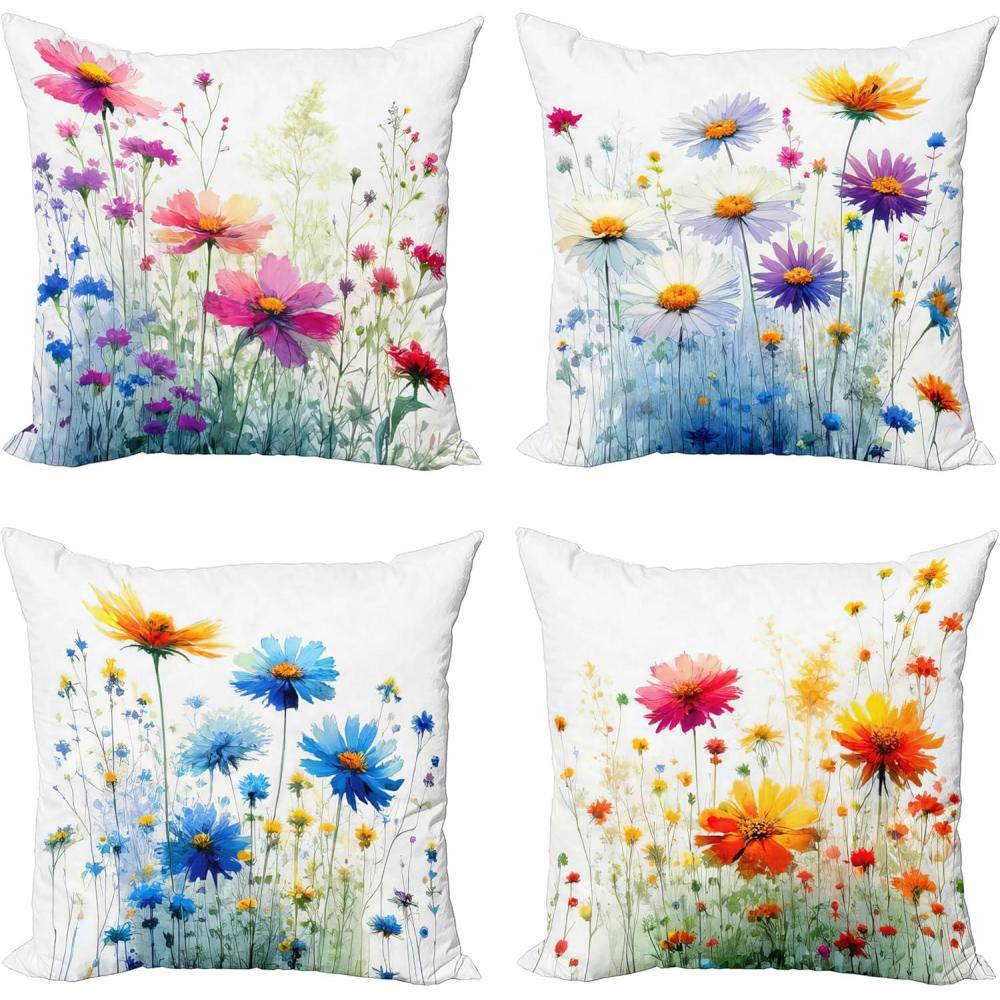 imageAmbesonne Moose Throw Pillow Cushion Cover Christmas Moose with Xmas Ornaments Balls Hanging from Horns Funny Noel Sketch Art Decorative Square Accent Pillow Case 20quot X 20quot White MulticolorBlue Grey Multicolor
