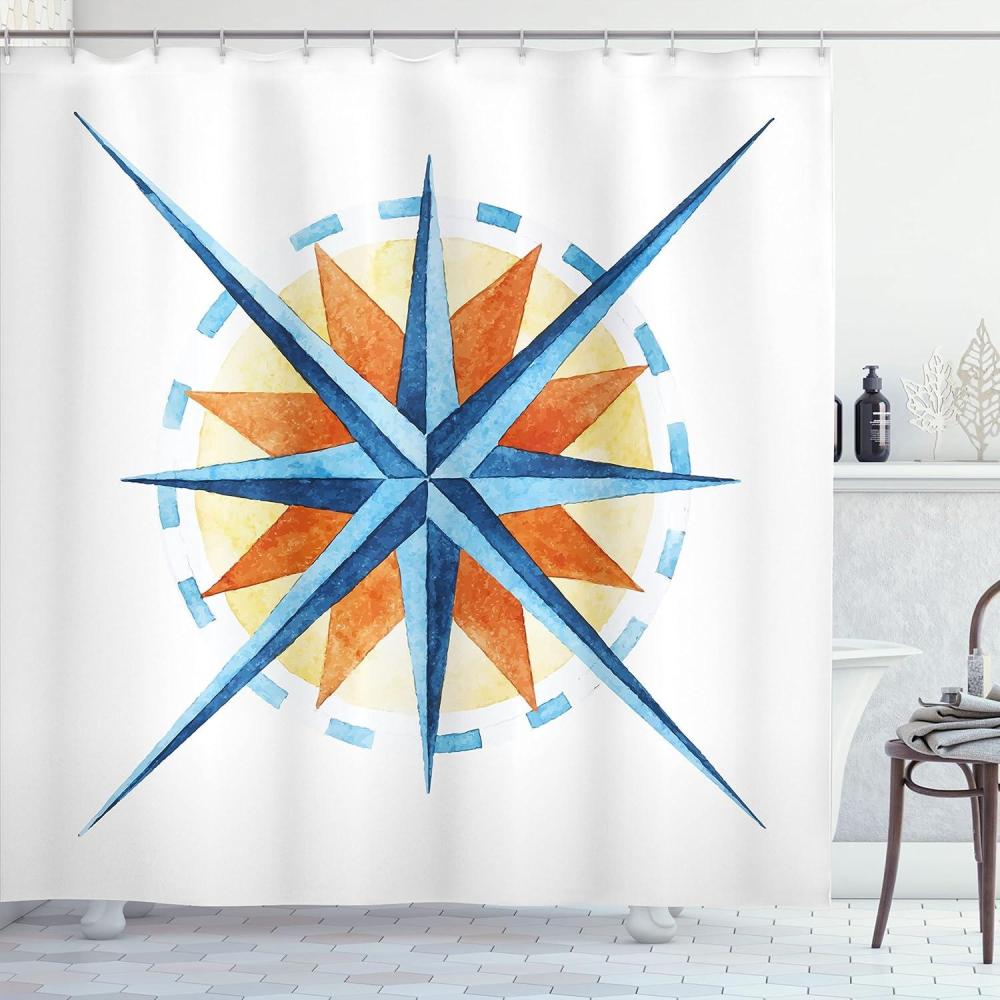 imageAmbesonne Nature Shower Curtain Winter Animals Colorful Group of Birds Sitting on Tree Forest Design with Reindeers Cloth Fabric Bathroom Decor Set with Hooks 69quot W x 70quot L White and GreyBurnt Sienna Blue