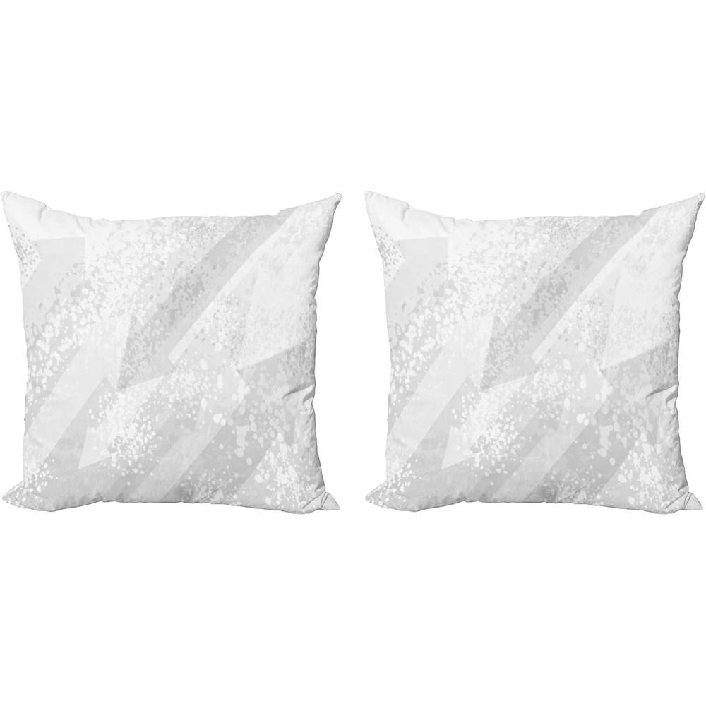 imageAmbesonne Neutral Decorative Throw Pillow Case Pack of 2 Faded Stains and Spots on a Plain Background Intersecting Drawings Graphic Couch Bedroom Living Room Cushion Cover 18quot Pearl and Pale Grey18