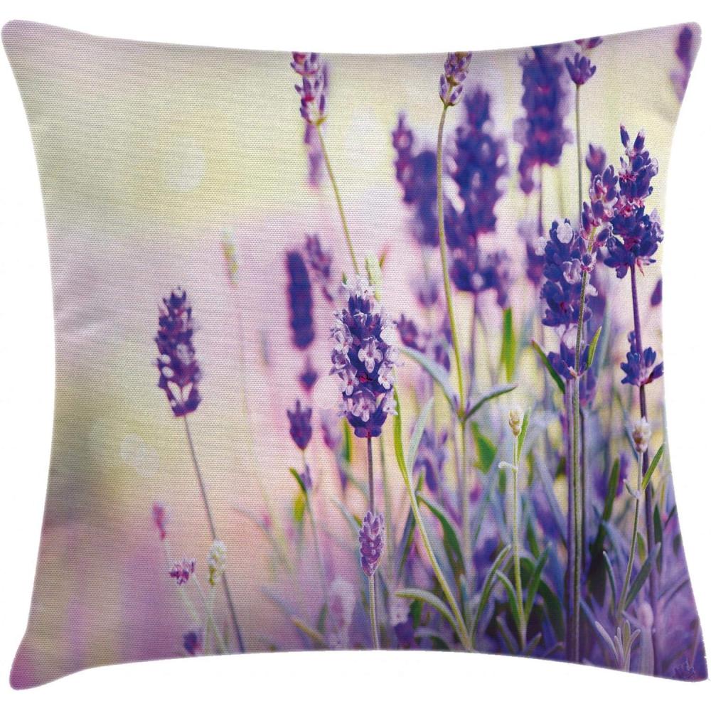 imageAmbesonne Safari Throw Pillow Cushion Cover Illustration of Wild Savannahs Animals Exotic Giraffe Lion Elephant Zebra Decorative Square Accent Pillow Case 16quot X 16quot BeigeLavender Lilac