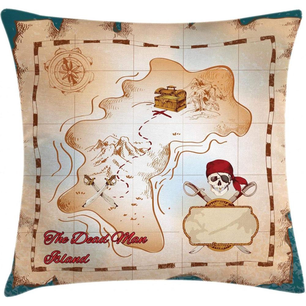 imageAmbesonne Safari Throw Pillow Cushion Cover Illustration of Wild Savannahs Animals Exotic Giraffe Lion Elephant Zebra Decorative Square Accent Pillow Case 16quot X 16quot BeigeCream Teal