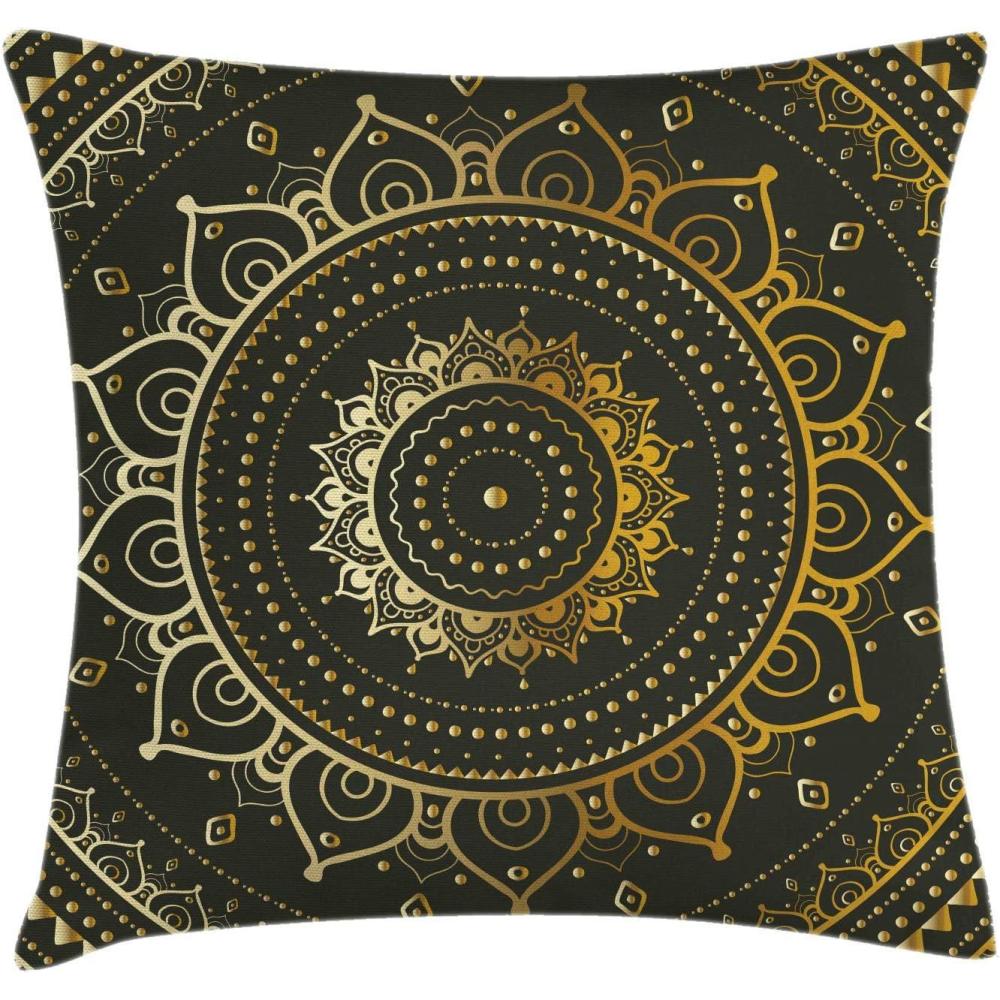 imageAmbesonne Safari Throw Pillow Cushion Cover Illustration of Wild Savannahs Animals Exotic Giraffe Lion Elephant Zebra Decorative Square Accent Pillow Case 16quot X 16quot BeigeYellow Beige