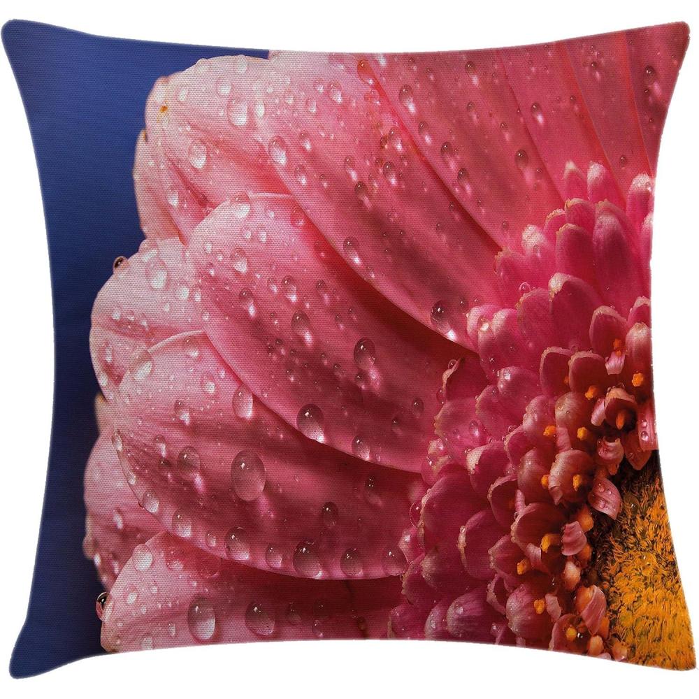 imageAmbesonne Safari Throw Pillow Cushion Cover Illustration of Wild Savannahs Animals Exotic Giraffe Lion Elephant Zebra Decorative Square Accent Pillow Case 16quot X 16quot BeigeBlue Pink